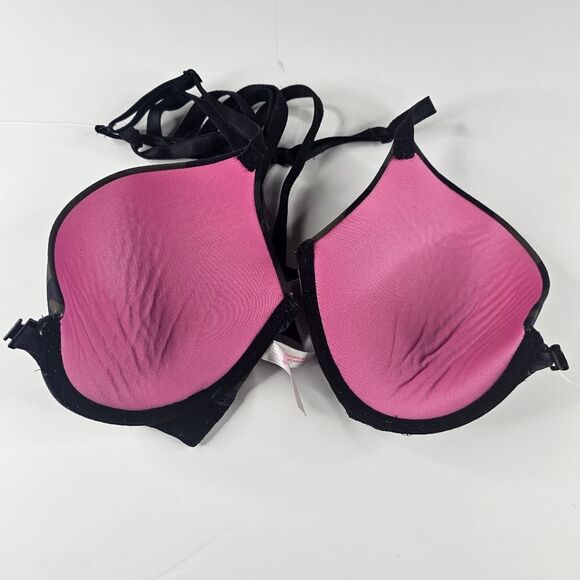 VICTORIA'S SECRET PINK CAMO PRINT STRAPPY BACK BRA SIZE 34D - Picture 3 of 6